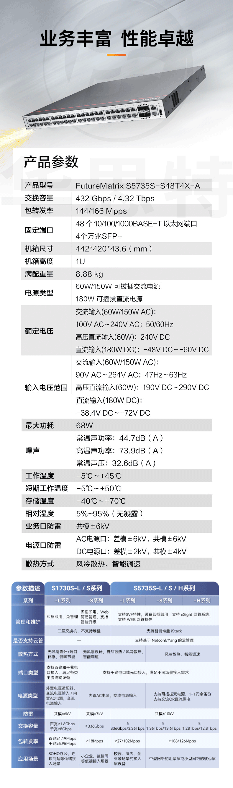 華為智選交換機 S5735S-S48T4X-A