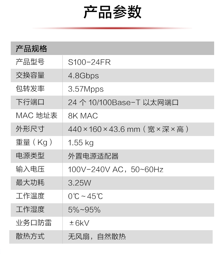 華為S100-24FR 24口百兆企業級網絡交換機