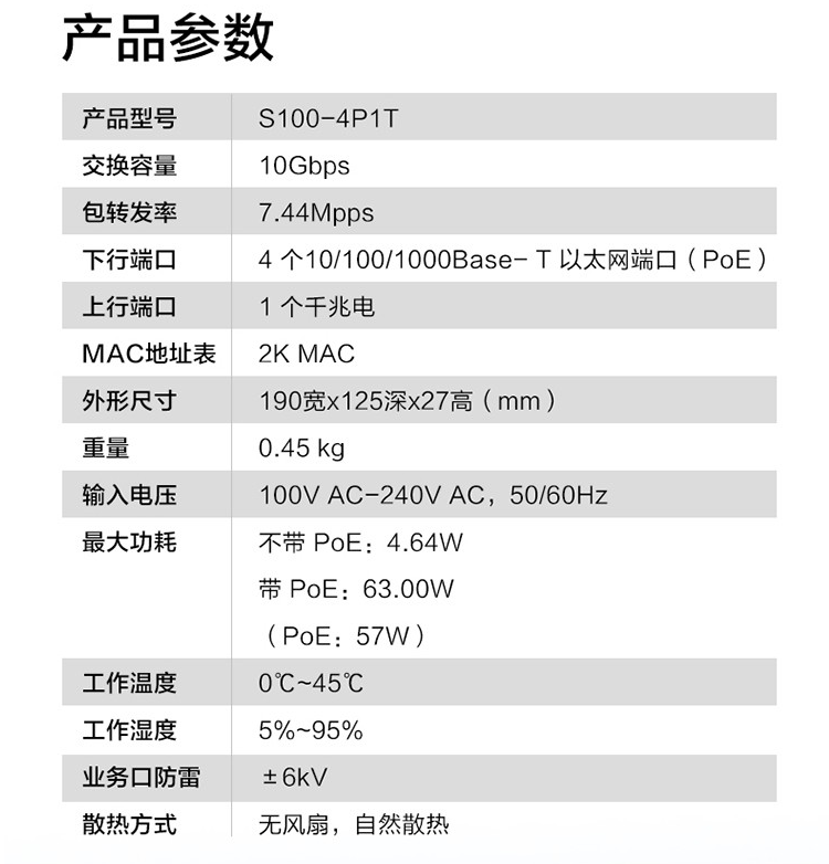 華為S100-4P1T 企業級交換機