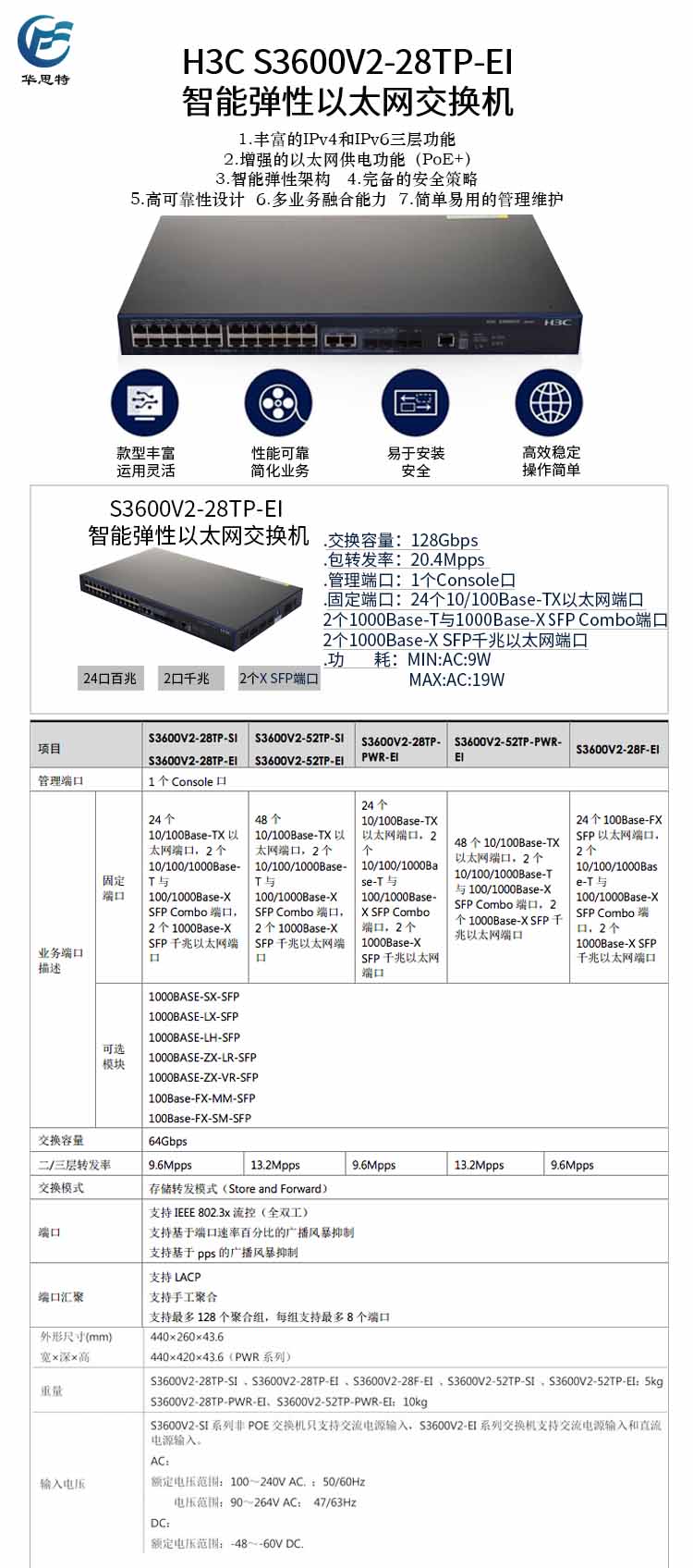 華三 LS-3600V2-28TP-EI 智能以太網(wǎng)交換機