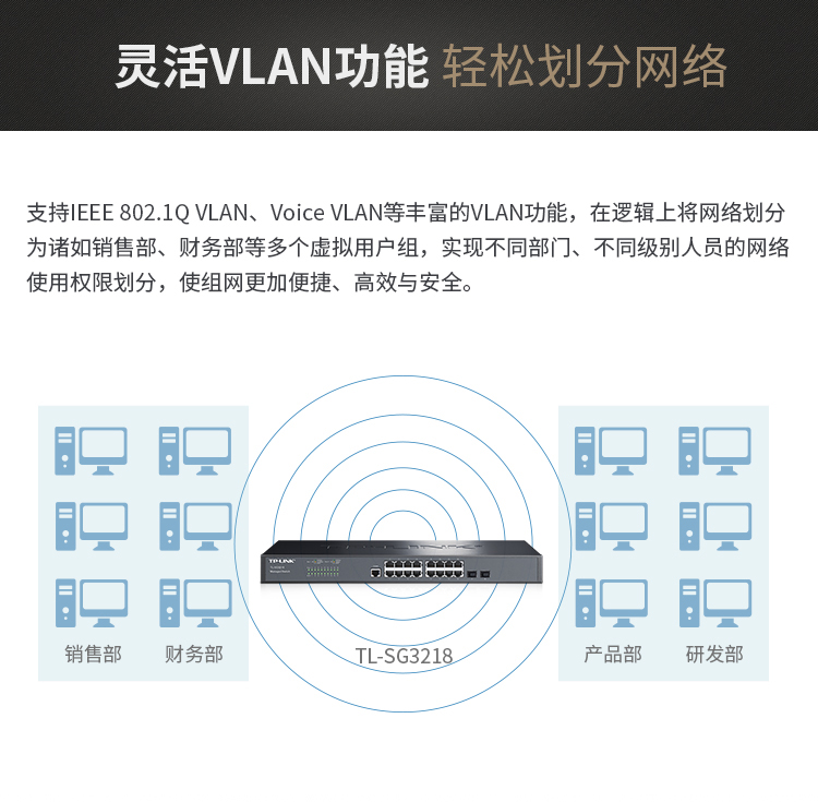 普聯 16口千兆二層網管核心交換機