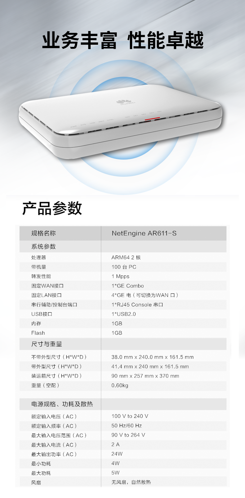 華為 AR611-S 企業級路由器