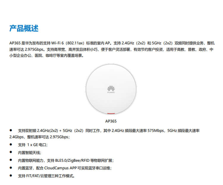 華為 AP365 企業級無線AP接入點